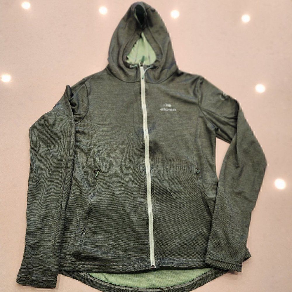 Eider womens polyester and wool base layer zip front hoodie. Size EU 40